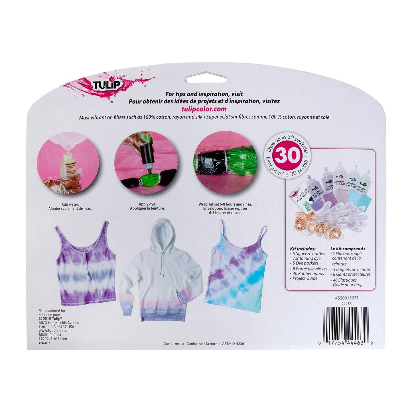 Tulpe Ein-Schritt-Batik-Tulpe • Batik-Set, 5 Farben, hübsche Pastelltöne