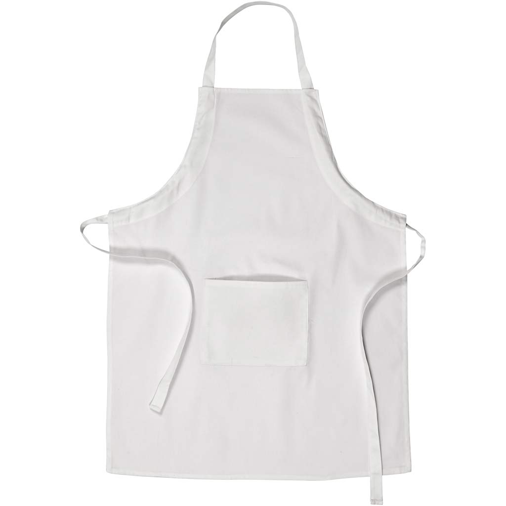 Creativ Firmenschürze mit Tasche, L: 84 cm, B: 65 cm, Größe M-XL cm, 210 g, weiß, 1 Stück