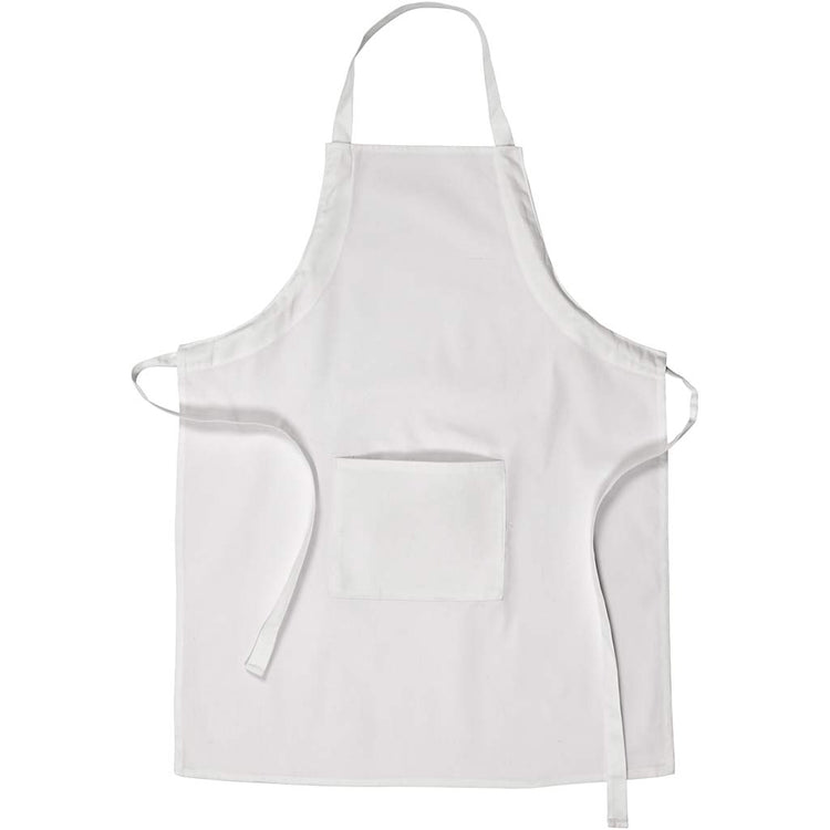 Creativ Firmenschürze mit Tasche, L: 84 cm, B: 65 cm, Größe M-XL cm, 210 g, weiß, 1 Stück