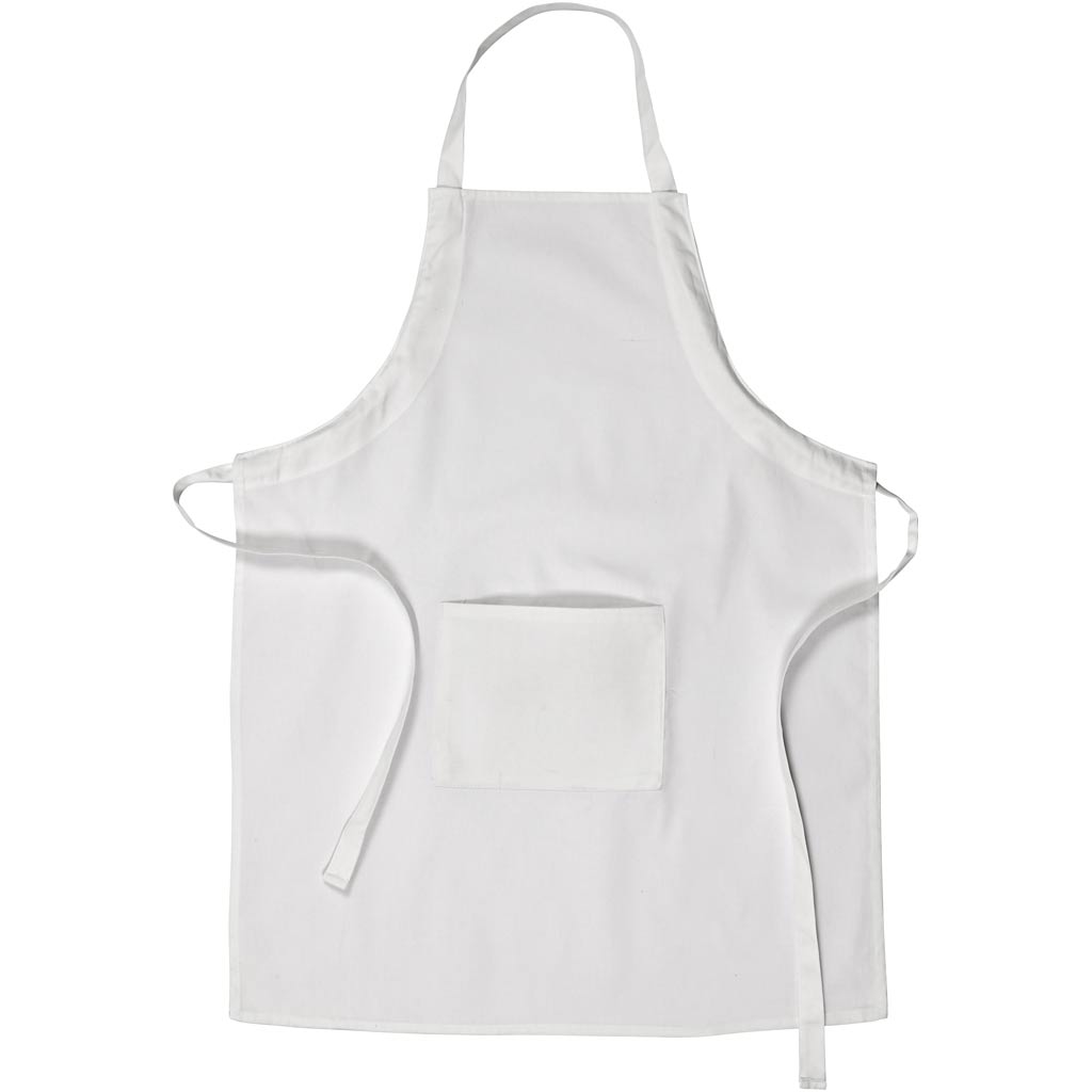 Creativ Firmenschürze mit Tasche, L: 84 cm, B: 65 cm, Größe M-XL cm, 210 g, weiß, 1 Stück