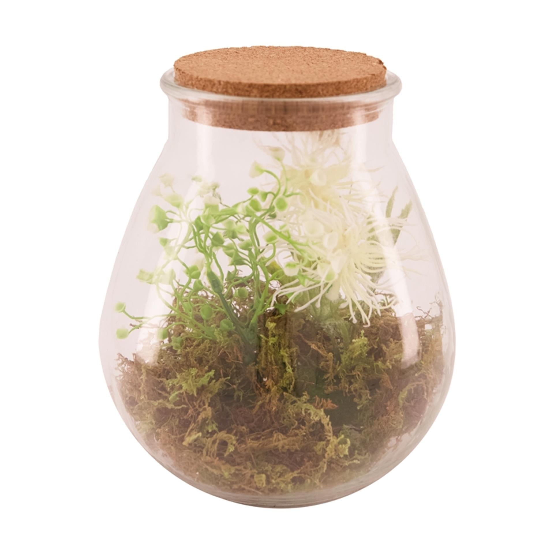 Natural Collections Vase aus Glas mit künstlicher Pflanze ø19,5x23,5cm