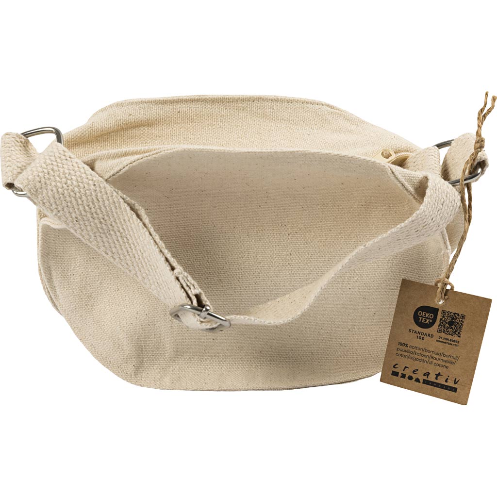 Creativ Company Umhängetasche, H: 13,5 cm, T: 8 cm, B: 18 cm, 300 g, hell natur, 1 Stück