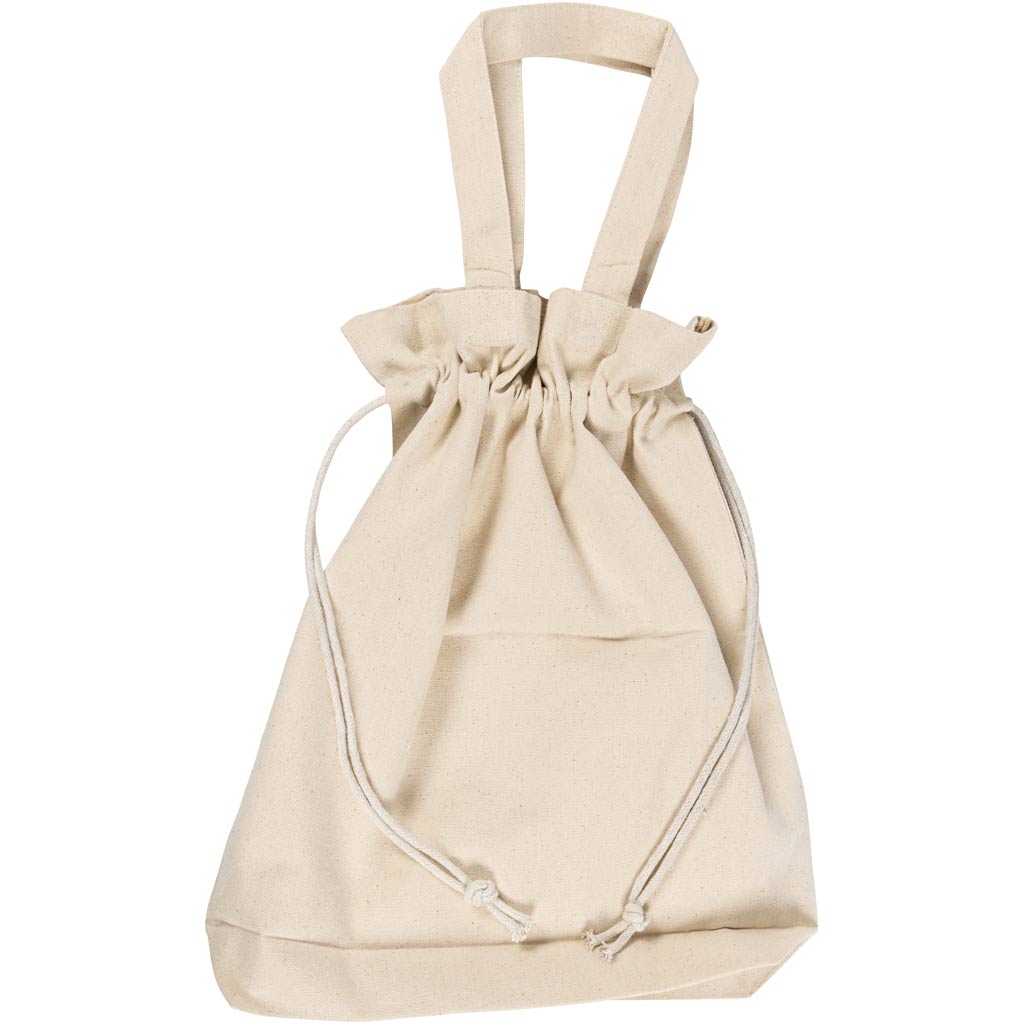Creativ Firmentasche mit Kordelzug, H: 40 cm, T: 8 cm, B: 34 cm, hellnatur, 1 Stück