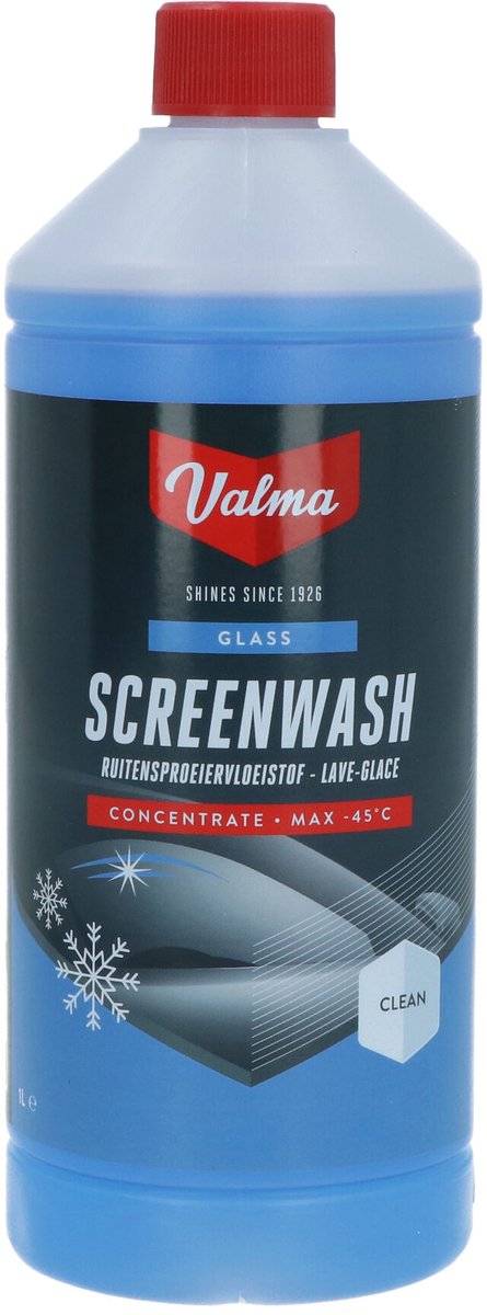 Valma Scheibenwaschflüssigkeit – Frostschutzmittel – Konzentrat – geschützt bis -45 °C – 100 % methanolfrei – 1 Liter