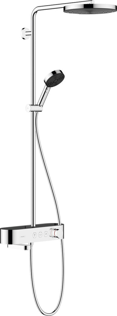 Hansgrohe Pulsify S Showerpipe 260 1jet mit Wannenthermostat Duschtablett Select 400 Chrom