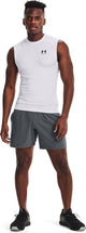 Under Armour UA HG Armour Comp SL-WHT Herren-Sportshirt – Weiß – Schwarz