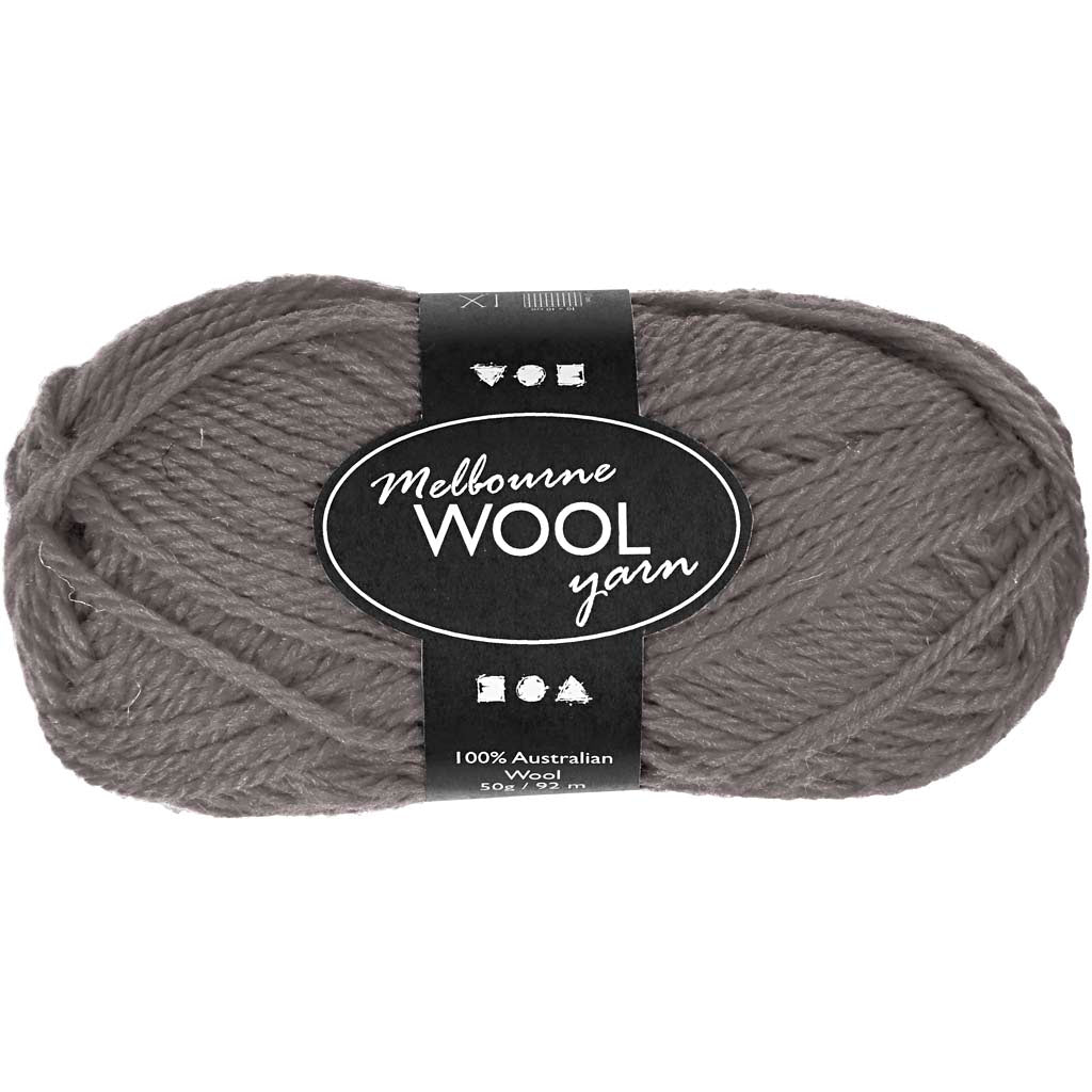 Creativ Company Melbourne Wollgarn, L: 92 m, grau, 50 g 1 Knäuel
