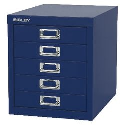 Kommode Bisley 5 Schubladen A4 blau