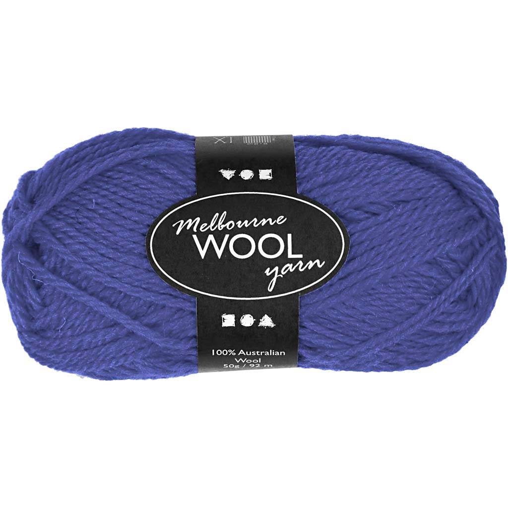 Creativ Company Melbourne Wollgarn, L: 92 m, blau, 50 g 1 Knäuel