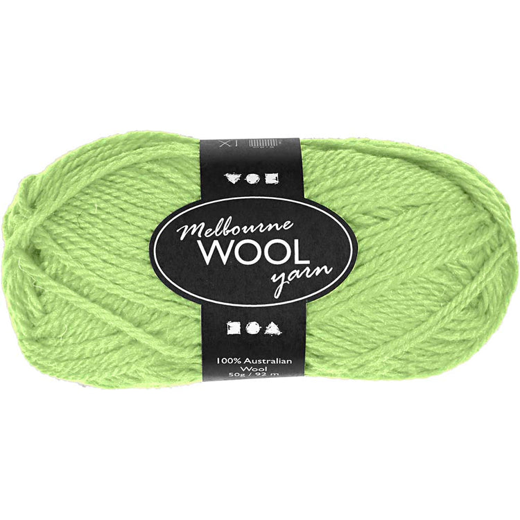 Creativ Company Melbourne Wollgarn, L: 92 m, neongrün, 50 g 1 Knäuel