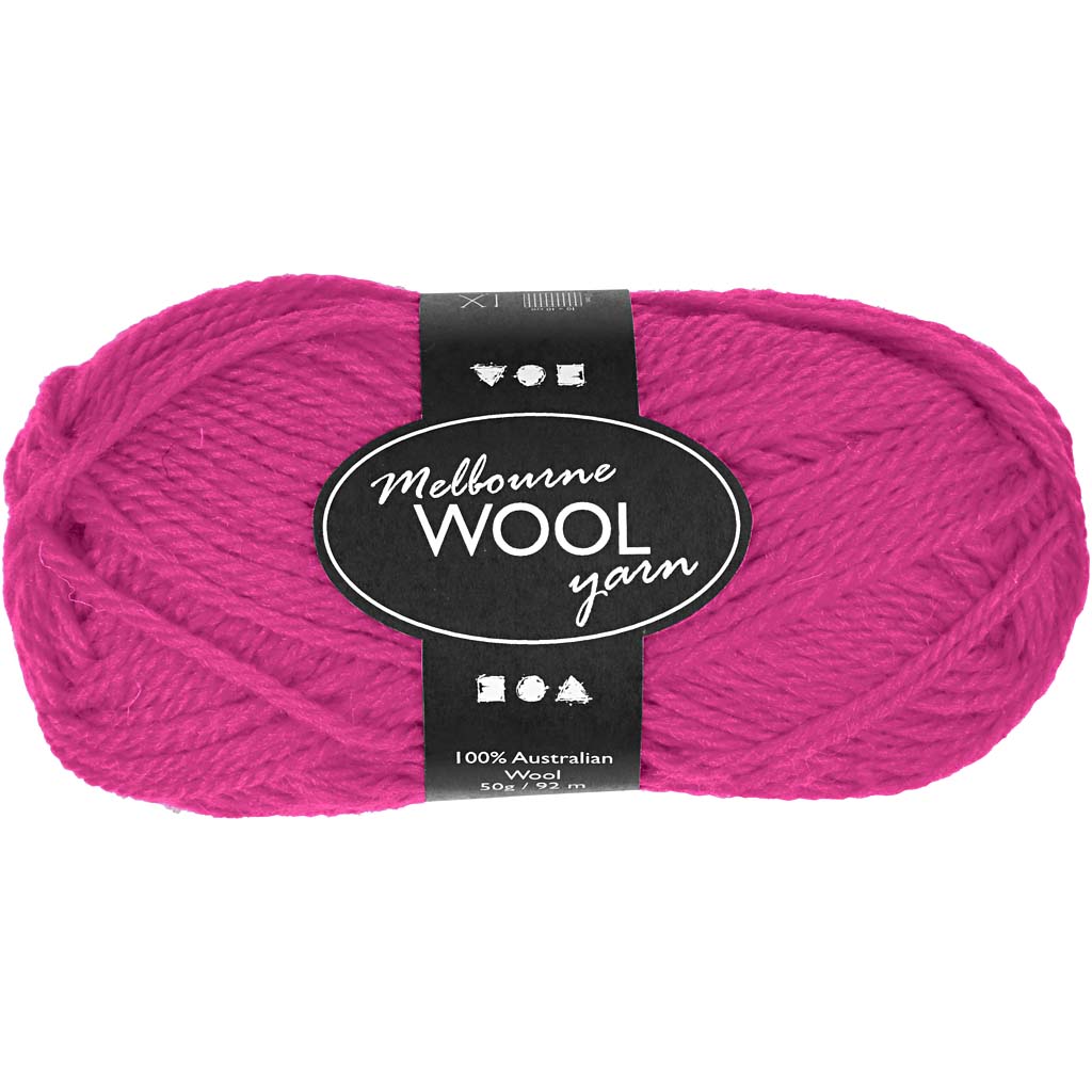 Creativ Company Melbourne Wollgarn, L: 92 m, neonpink, 50 g 1 Knäuel