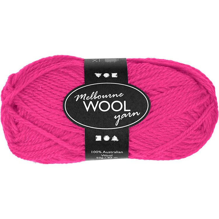 Creativ Company Melbourne Wollgarn, L: 92 m, neonpink, 50 g 1 Knäuel