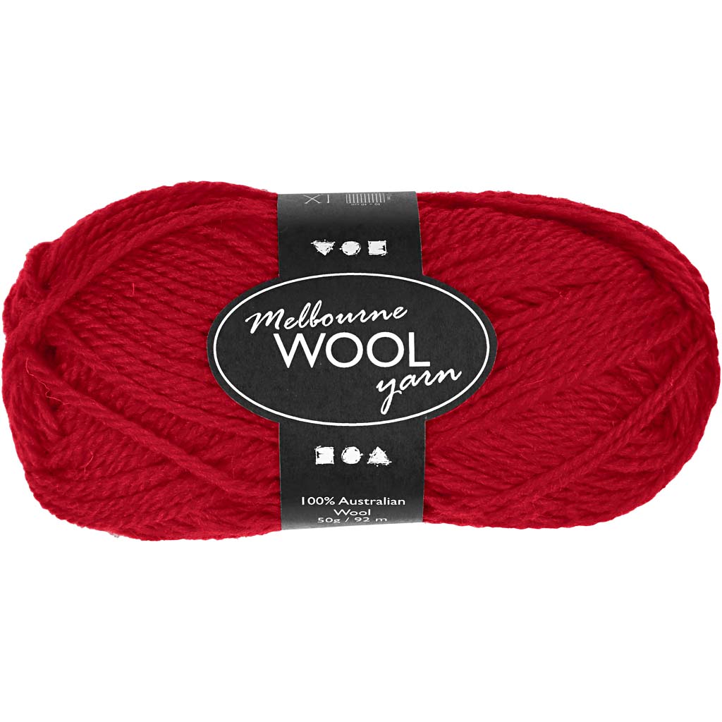 Creativ Company Melbourne Wollgarn, L: 92 m, rot, 50 g 1 Knäuel