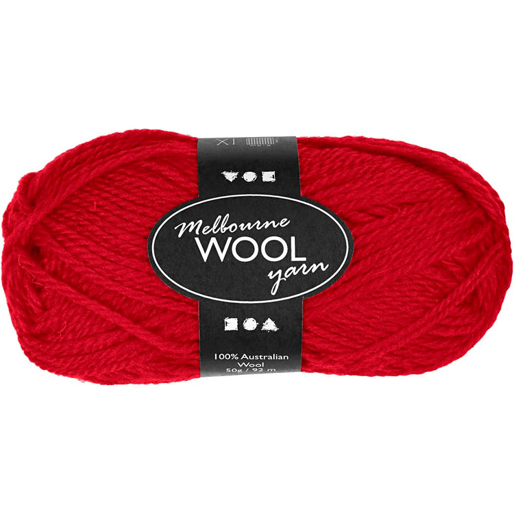 Creativ Company Melbourne Wollgarn, L: 92 m, rot, 50 g 1 Knäuel