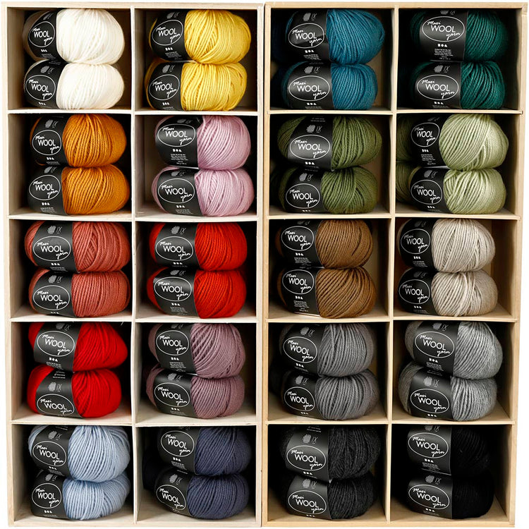 Creativ Company Wollgarn, L: 125 m, verschiedene Farben, 20x10 Knäuel 1 Box