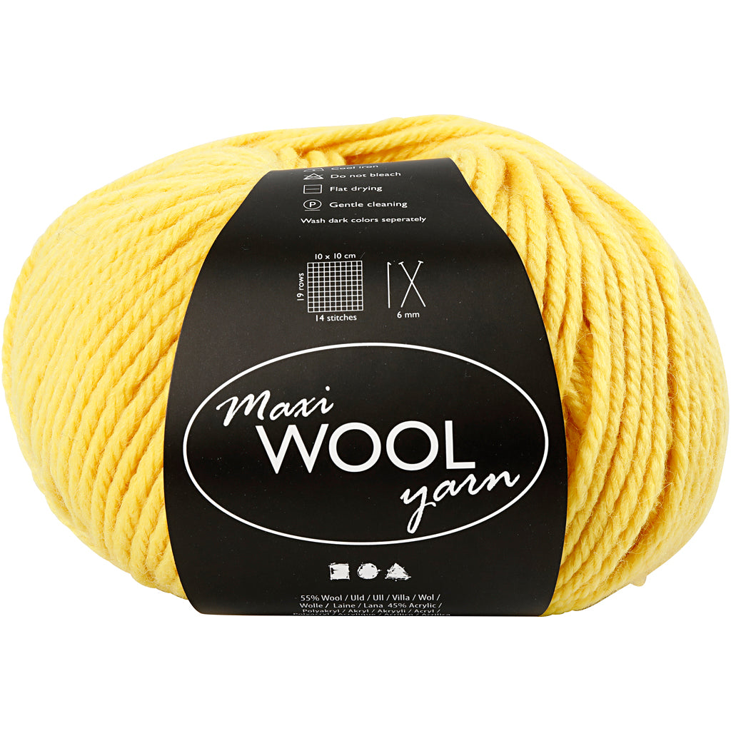 Creativ Company Wollgarn, L: 125 m, gelb, 100 g 1 Knäuel