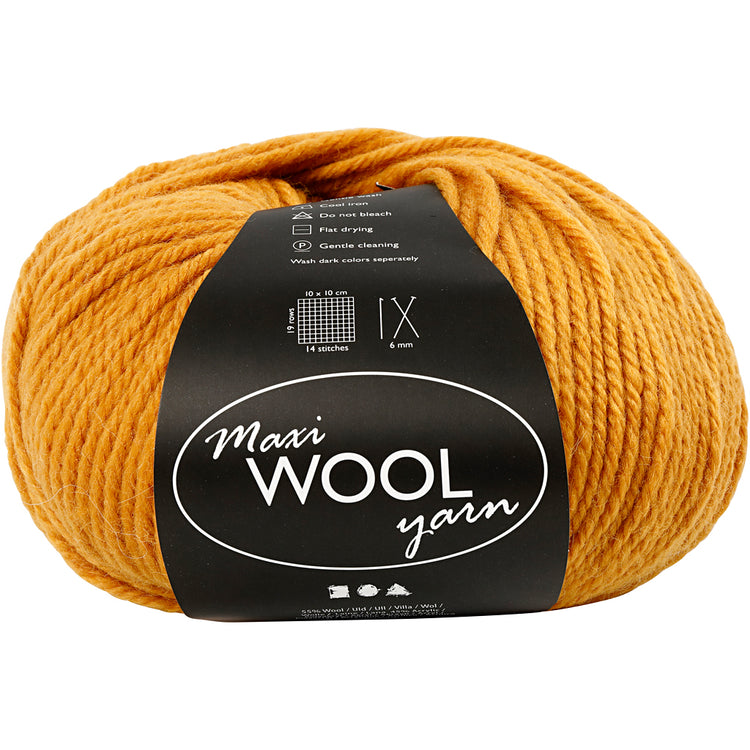 Creativ Company Wollgarn, L: 125 m, dunkelgelb, 100 g 1 Knäuel