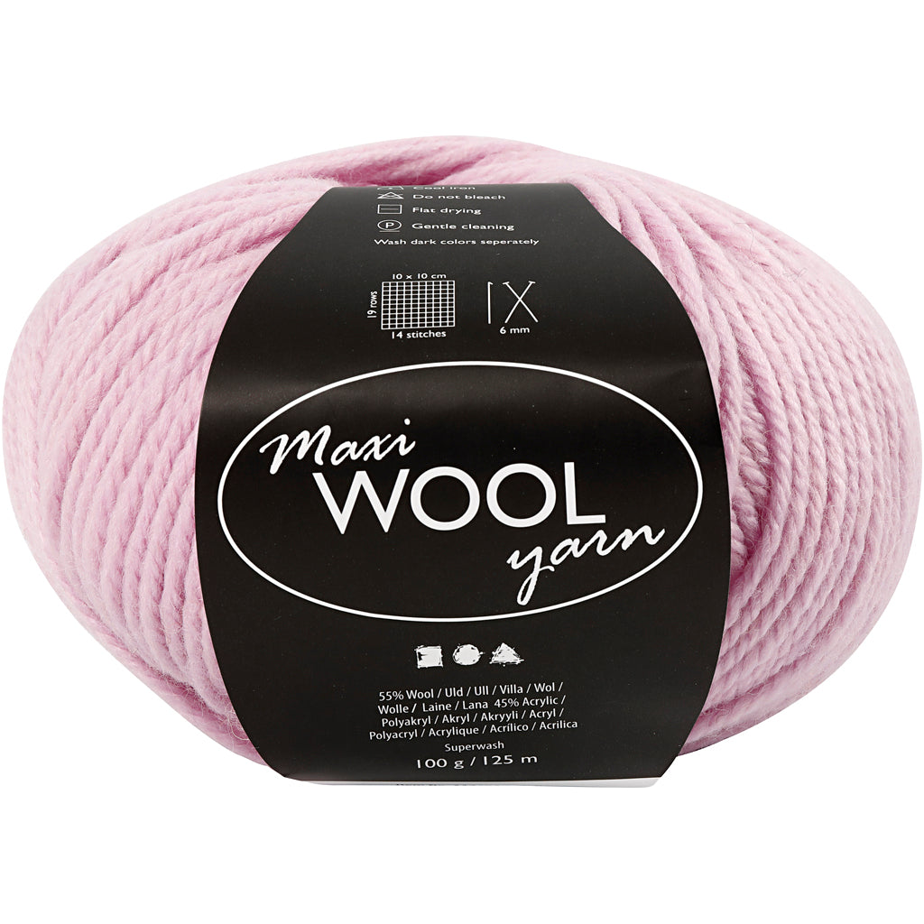 Creativ Company Wollgarn, L: 125 m, zartrosa, 100 g 1 Knäuel