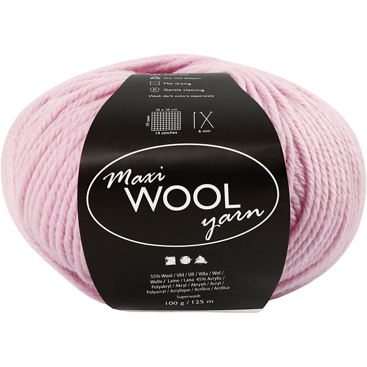 Creativ Company Wollgarn, L: 125 m, zartrosa, 100 g 1 Knäuel