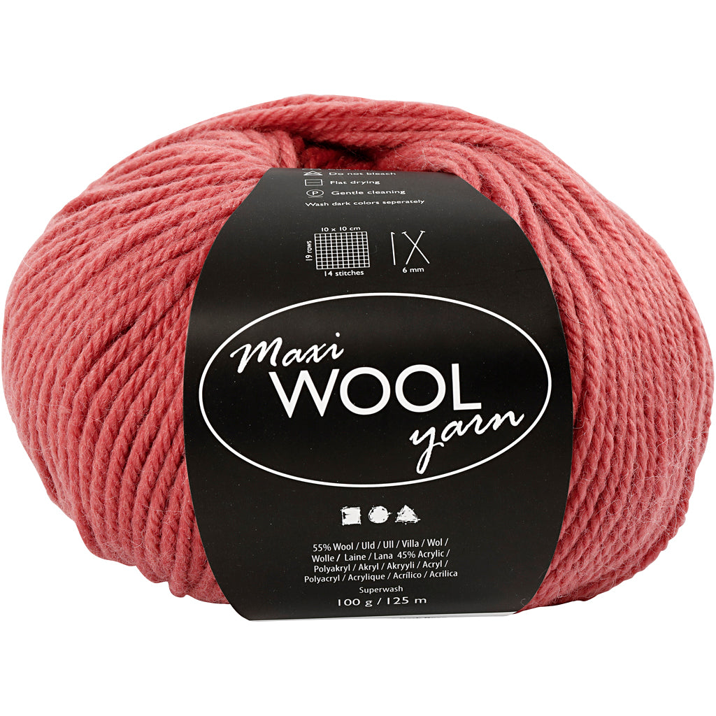 Creativ Company Wollgarn, L: 125 m, dunkelrosa, 100 g 1 Knäuel