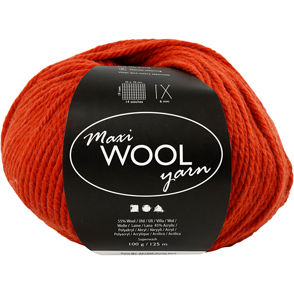 Creativ Company Wollgarn, L: 125 m, Rostrot, 100 gr 1 Knäuel