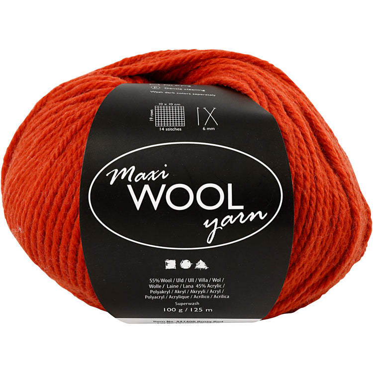Creativ Company Wollgarn, L: 125 m, Rostrot, 100 gr 1 Knäuel