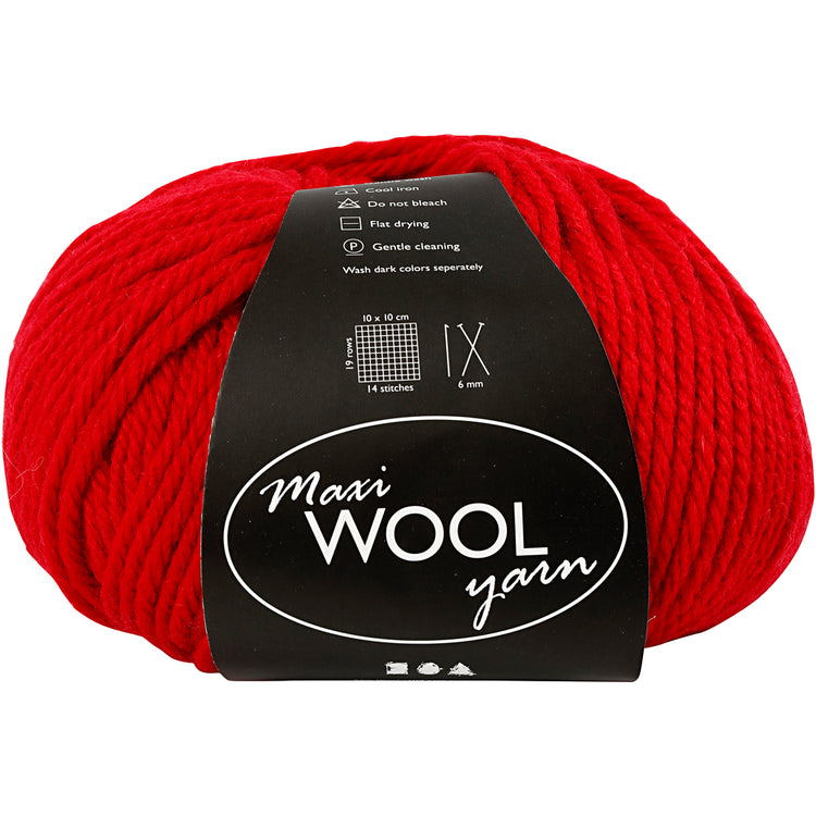 Creativ Company Wollgarn, L: 125 m, rot, 100 gr 1 Knäuel