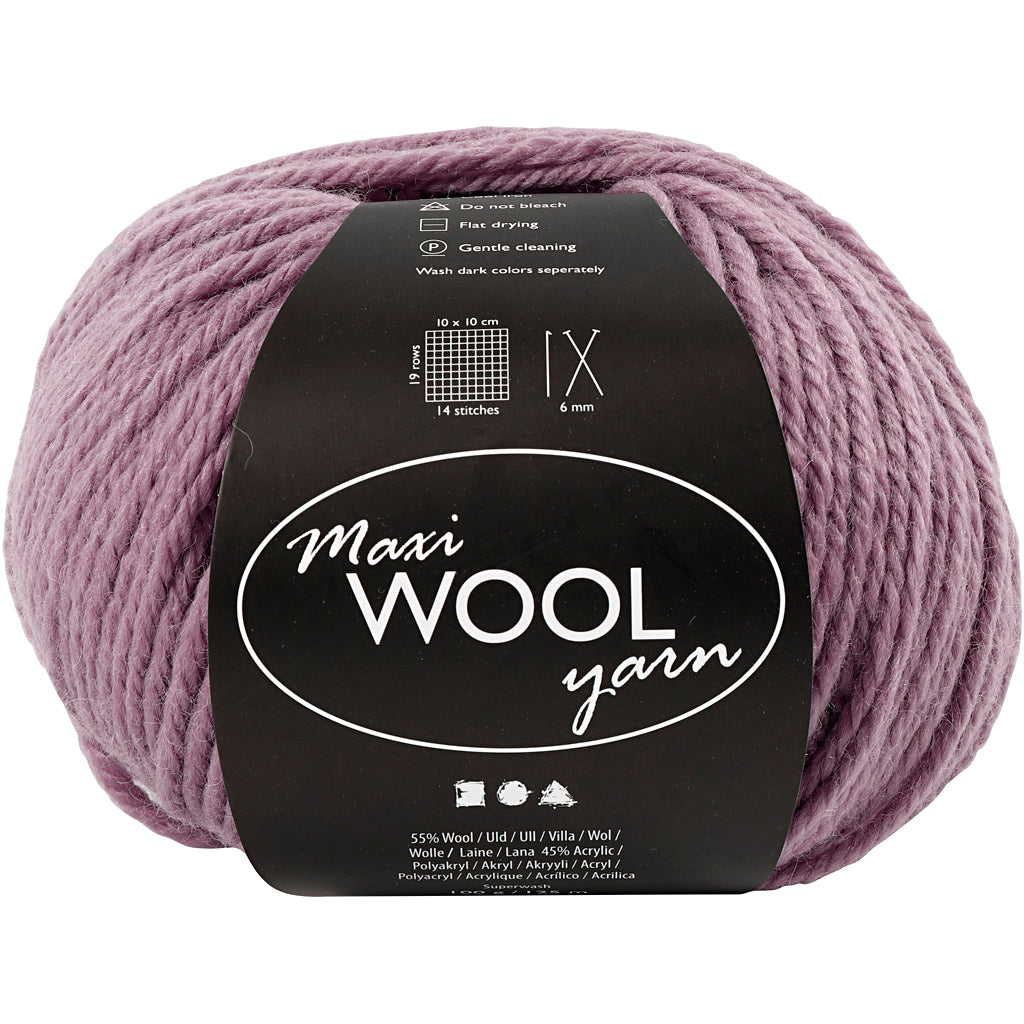 Creativ Company Wollgarn, L: 125 m, Lavendel, 100 gr 1 Knäuel