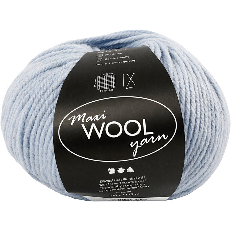 Creativ Company Wollgarn, L: 125 m, zartblau, 100 g 1 Knäuel