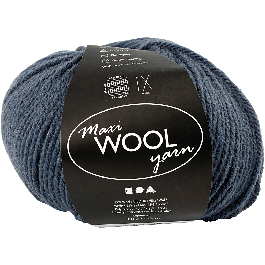 Creativ Company Wollgarn, L: 125 m, blau, 100 g 1 Knäuel
