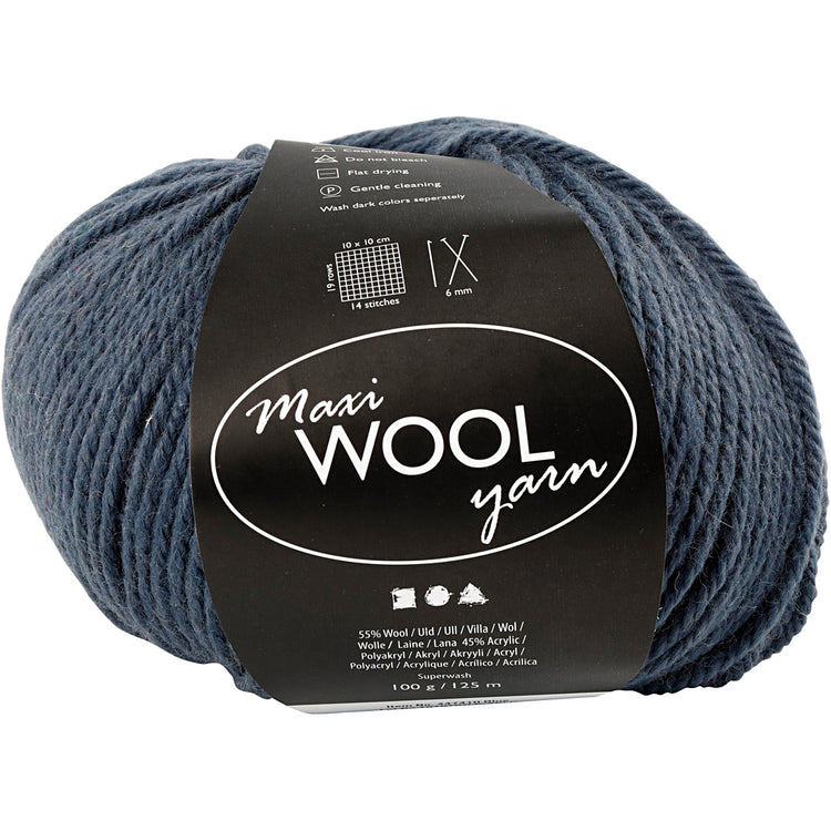 Creativ Company Wollgarn, L: 125 m, blau, 100 g 1 Knäuel