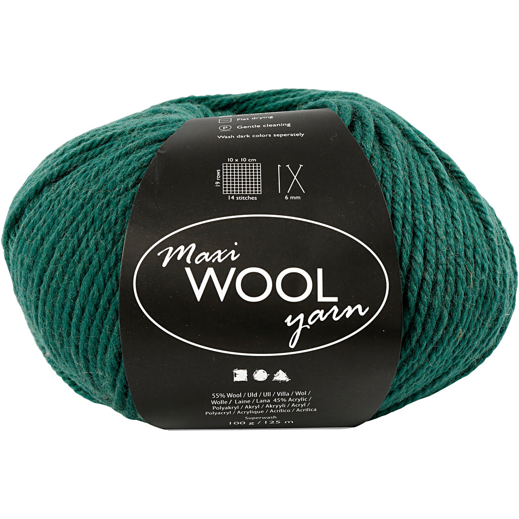 Creativ Company Wollgarn, L: 125 m, grün, 100 gr 1 Knäuel