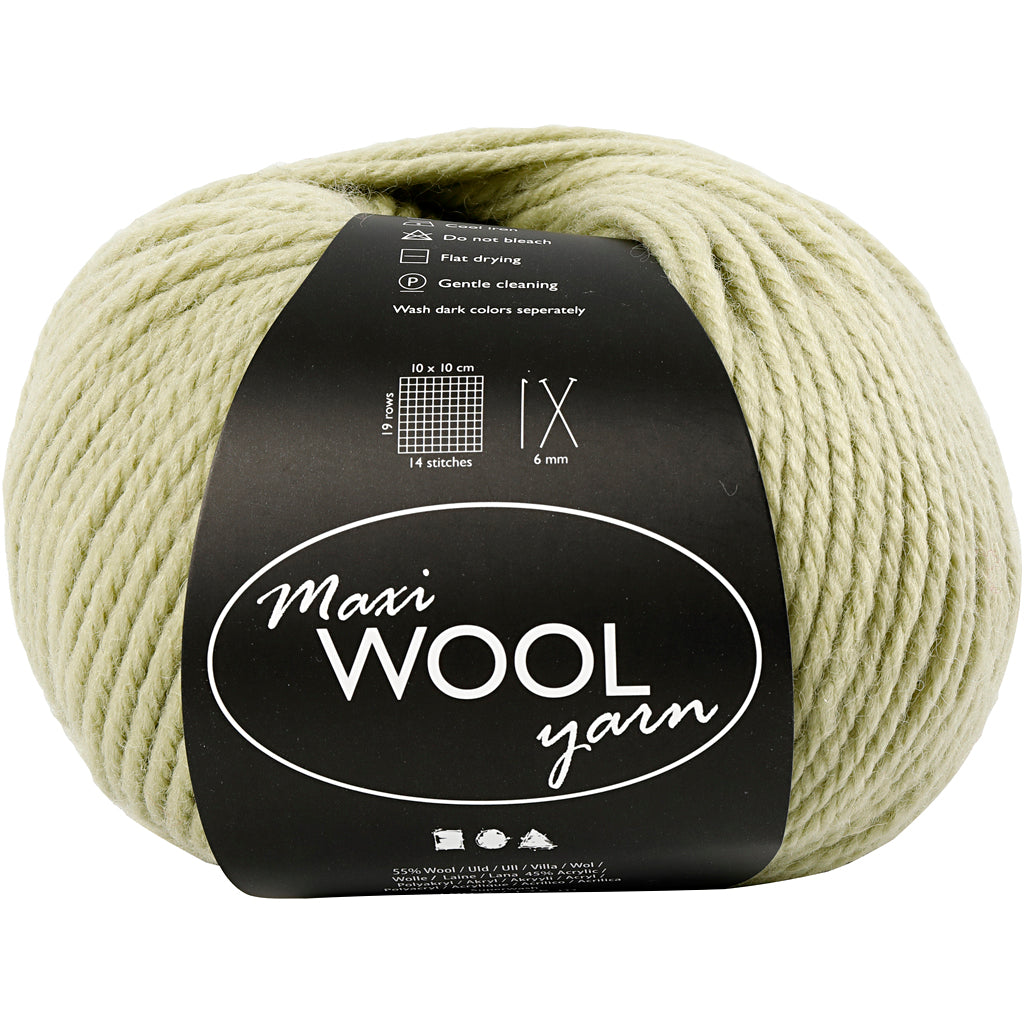 Creativ Company Wollgarn, L: 125 m, hellgrün, 100 g 1 Knäuel