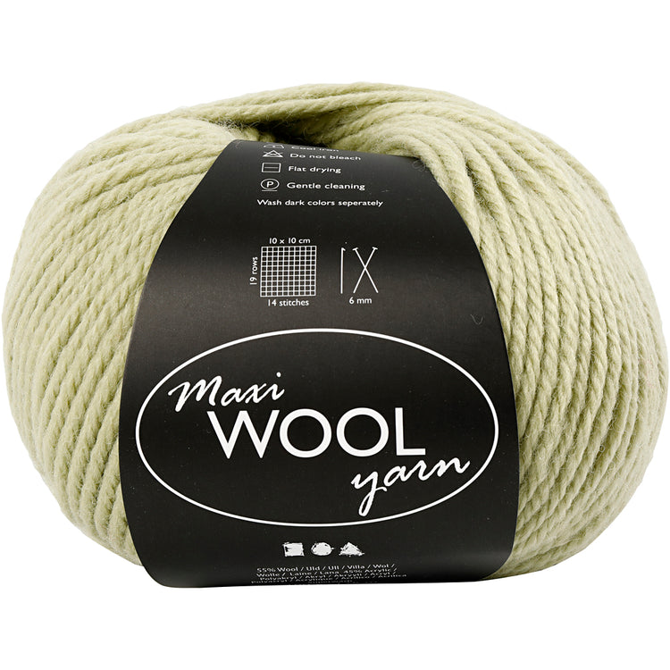 Creativ Company Wollgarn, L: 125 m, hellgrün, 100 g 1 Knäuel
