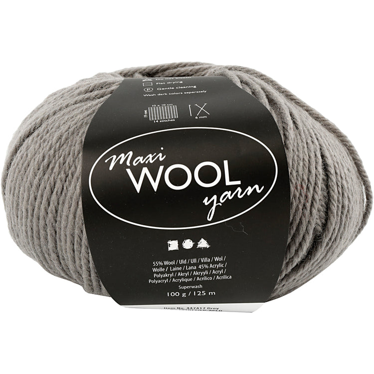 Creativ Company Wollgarn, L: 125 m, grau, 100 gr 1 Knäuel