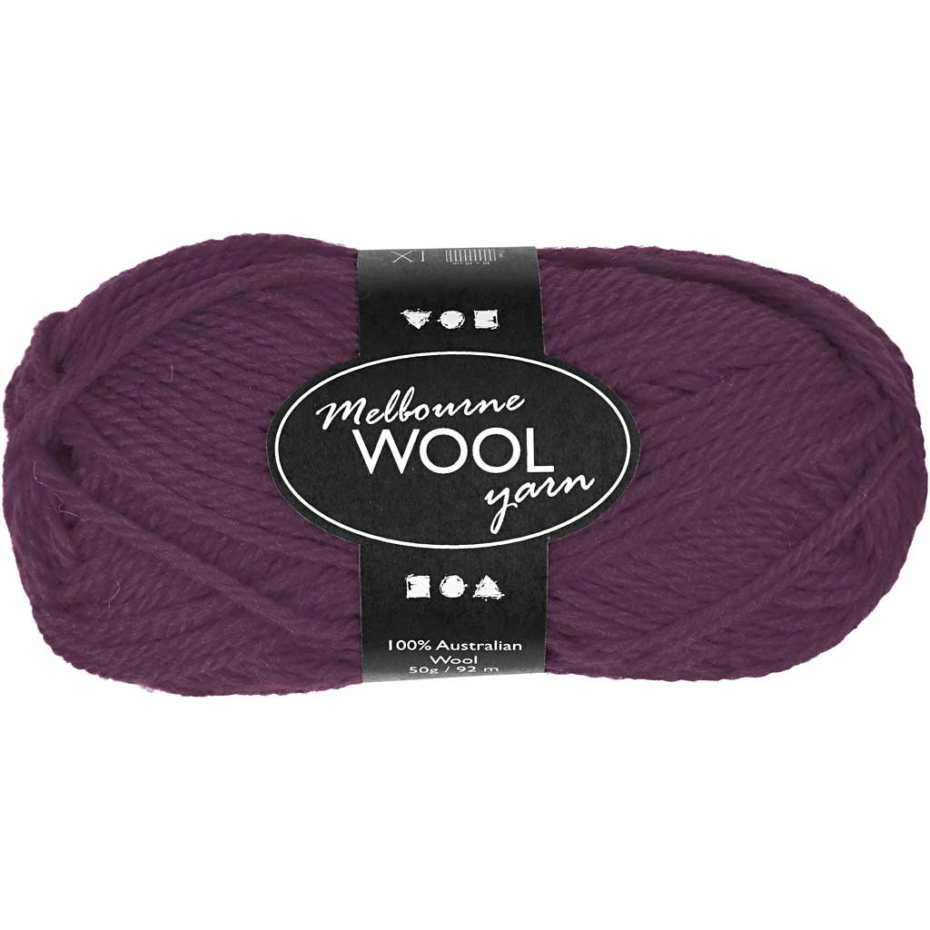 Creativ Company Melbourne Wollgarn, L: 92 m, lila, 50 g 1 Knäuel
