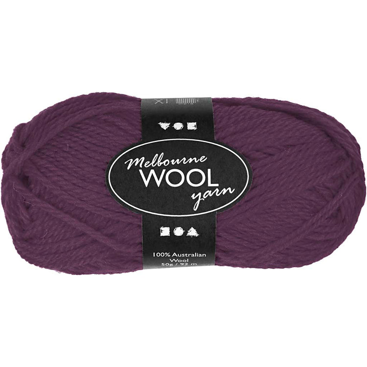 Creativ Company Melbourne Wollgarn, L: 92 m, lila, 50 g 1 Knäuel