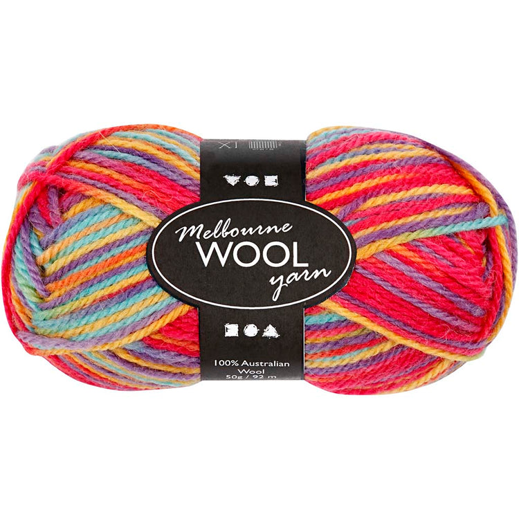 Creativ Company Melbourne Wollgarn, L: 92 m, mehrfarbig, 50 g 1 Knäuel
