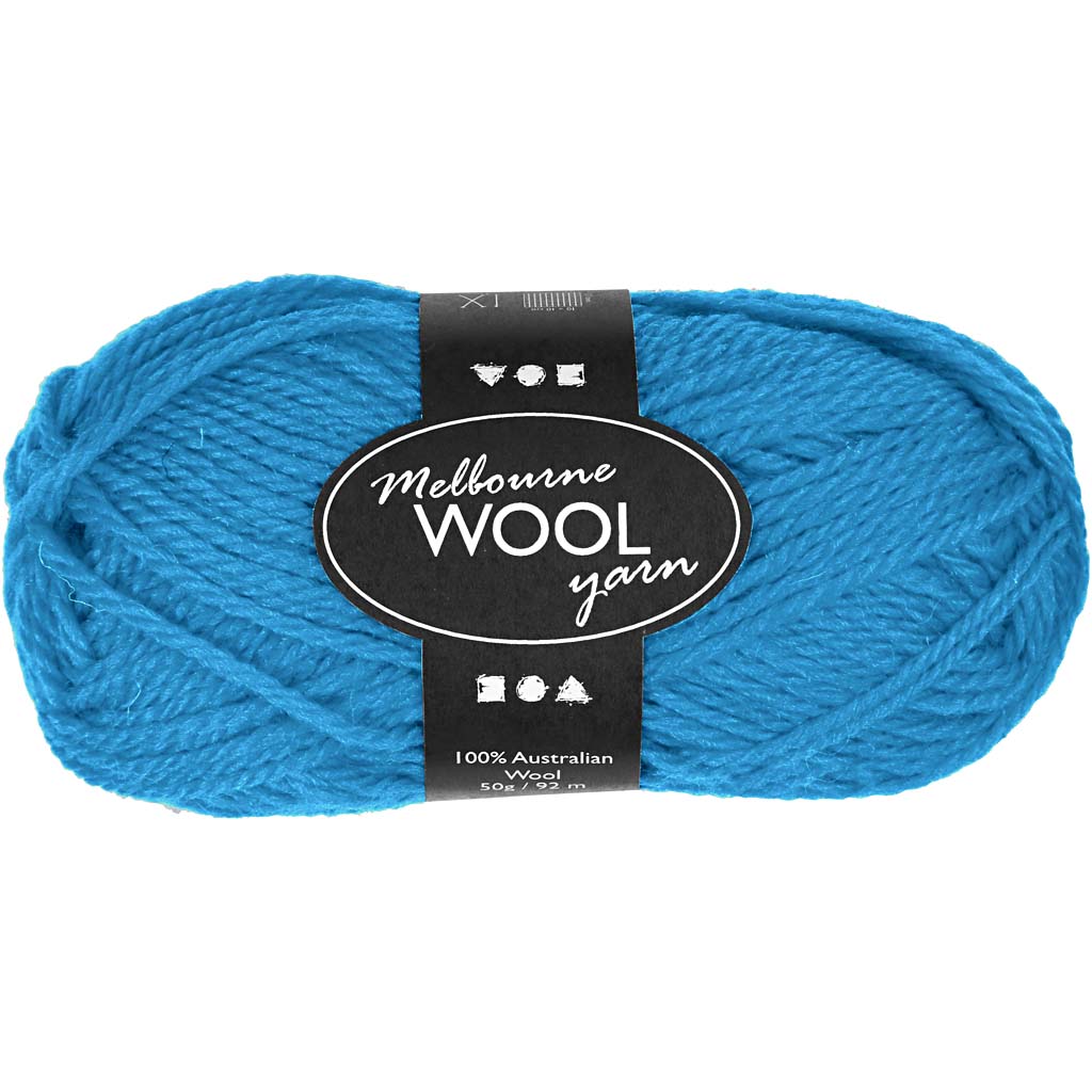 Creativ Company Melbourne Wollgarn, L: 92 m, Hellblau, 50 g 1 Knäuel
