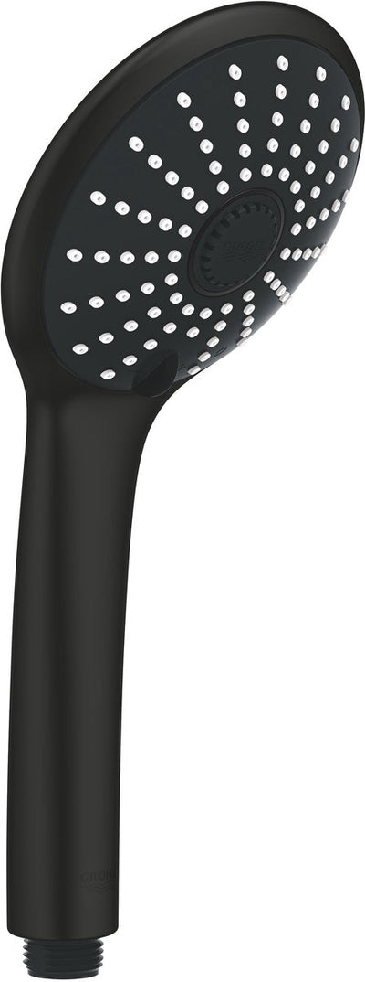 Grohe Vitalio Joy 110 Handbrause – runder Duschkopf von 110 mm – 3 Strahlarten – mattschwarz – einfache Montage: passend für alle gängigen Brauseschläuche