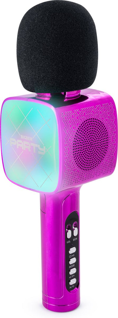 Bigben Party-Karaoke-Mikrofon für Kinder – mit LED + Bluetooth – Pink