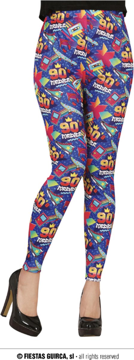 Fiestas Guirca – blaue Leggings der 90er – Größe L