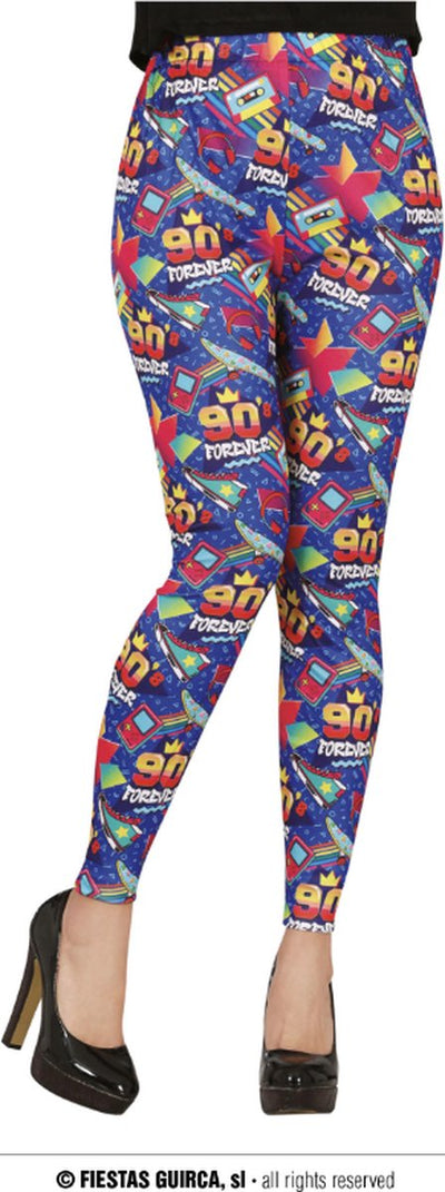 Fiestas Guirca – blaue Leggings der 90er – Größe L
