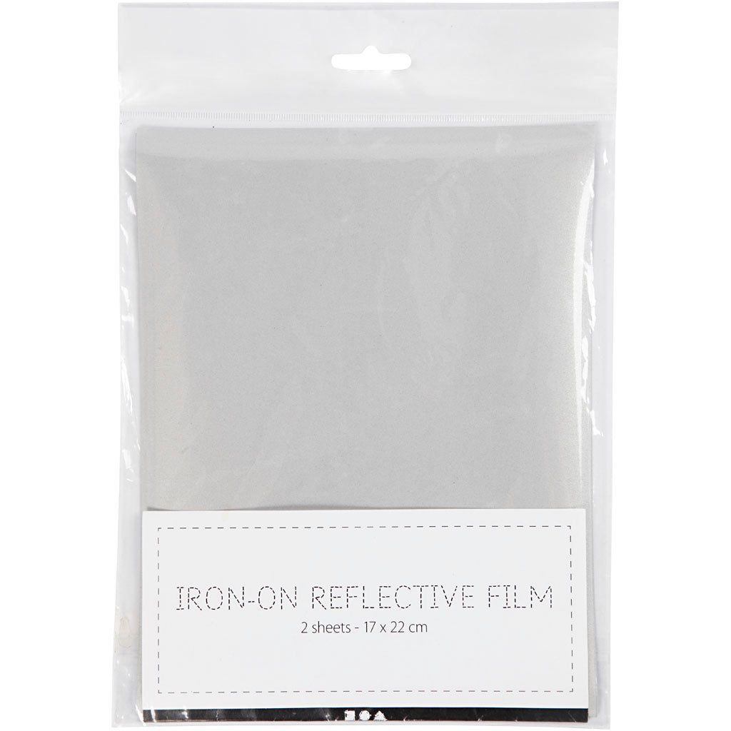 Creativ Company Reflektorfolie zum Aufbügeln, Größe 17x22 cm, 2 Bögen 1 Karton