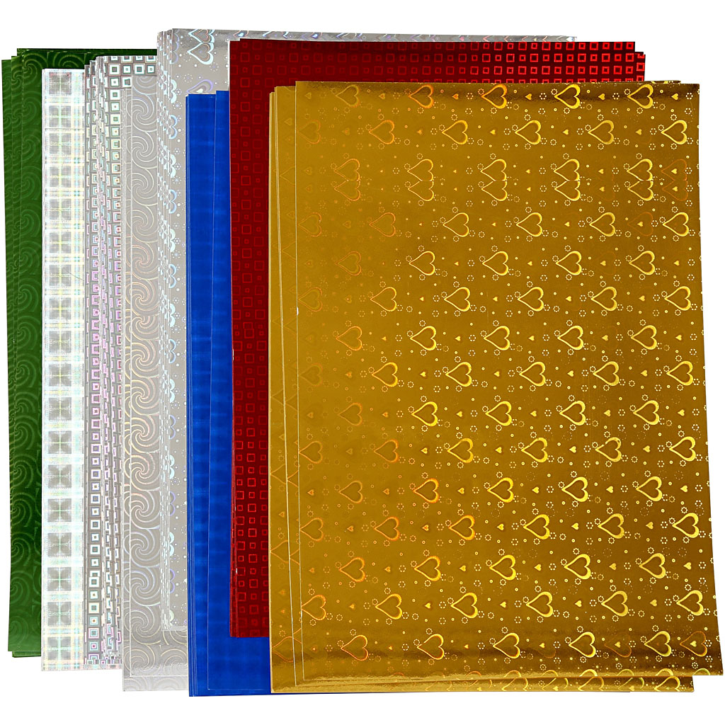 Kreativfirma Holographic Paper, A4, VEL 210x297 mm, 120 g, 80 Div -Blätter 1 Box