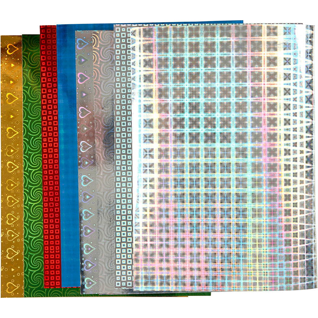 Kreativfirma Holographic Paper, A4, SEL 210 x 297 mm, 120 g, 8 Div -Blätter 1 Box