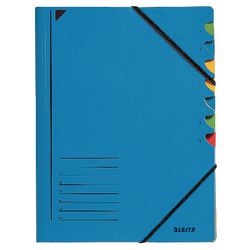 Sortiermappe Leitz 320g m2 24,5 x 32cm blau Eckgummi 7-tlg. Woche
