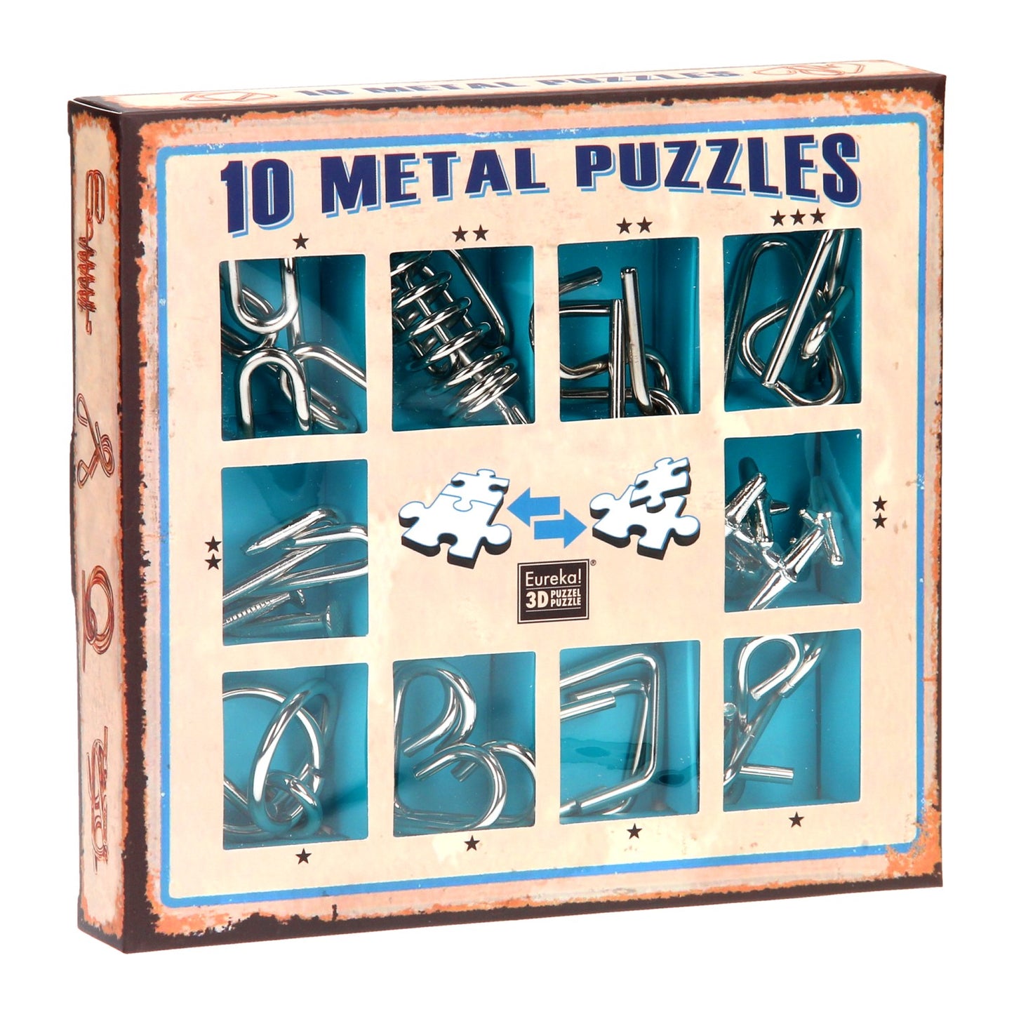 Denkpuzzle-Set Blau, 10tlg.