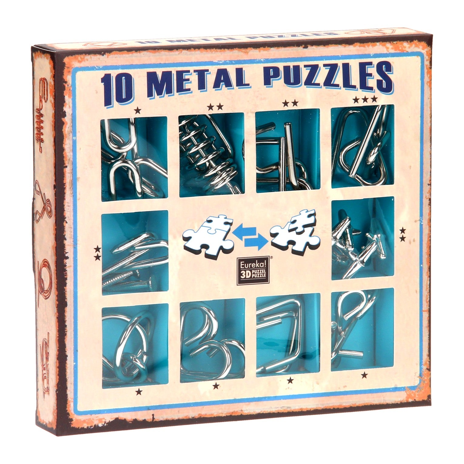 Denkpuzzle-Set Blau, 10tlg.