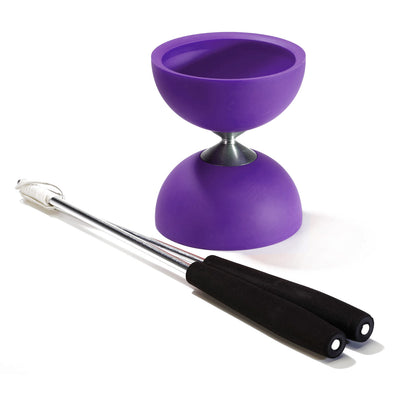 Eureka-Gummi-Diabolo mit Aluminiumstäben – lila